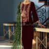 Khuda Baksh Maroon Velvet Replica