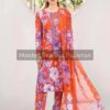 Designer Orange Swiss Lawn Dress