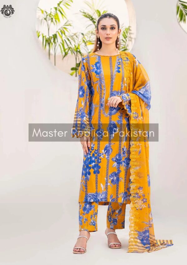 Designer Yellow Swiss Lawn Dress