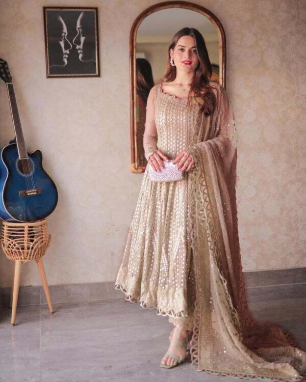 Designer Beige Chiffon Replica