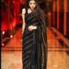 Designer Black Chiffon Saree Replica