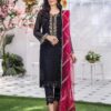 Khuda Baksh Chiffon Black And Pink Replica