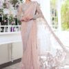 Maria b Queen Pink Net Saree Replica