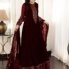 Designer Maroon Chiffon Replica