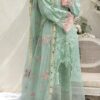 Designer Sea Green Jacquard Lawn Replica