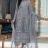 Gulaal Grey Net Party Wear Replica
