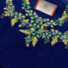 Maria b Cobalt Blue Chiffon Saree Replica - Image 3
