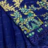 Maria b Cobalt Blue Chiffon Saree Replica - Image 5