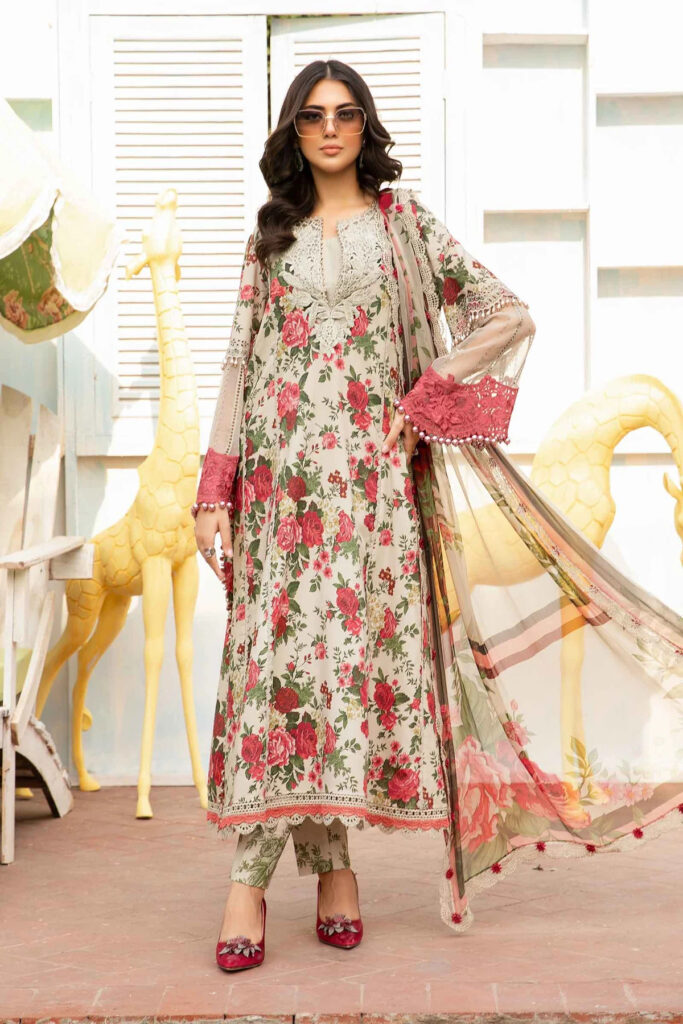Designer Pakistani Replica Pure Satin Digital Printed Long Gown Size XL SB1090 main image 0