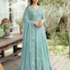 Gulaal Ice Blue Semi Pure Chiffon Replica