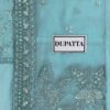 Gulaal Ice Blue Semi Pure Chiffon Replica - Image 4