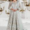 Qalamkar Silver Net Wedding Wear Replica