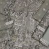 Qalamkar Silver Net Wedding Wear Replica - Image 2