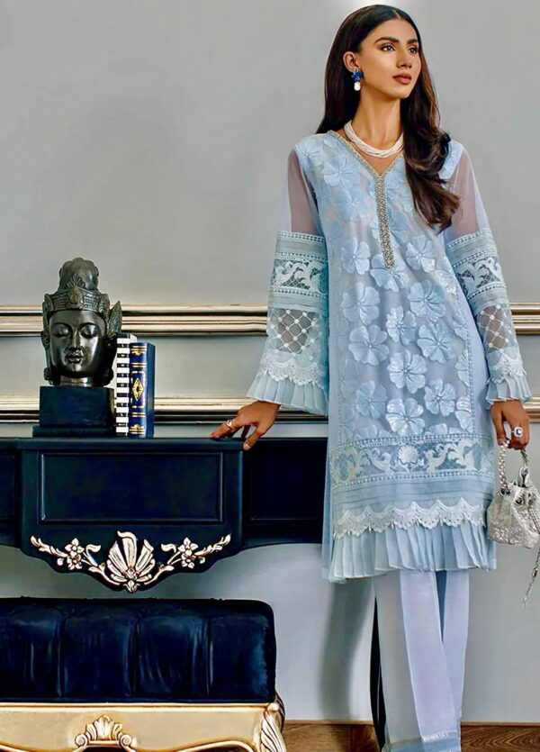 Agha Noor Sky Blue Organza Replica