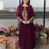 Azure Maroon Chiffon Replica