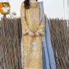 Qalamkar Mustard Cotton Lawn Replica