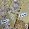 Qalamkar Mustard Cotton Lawn Replica - Image 4