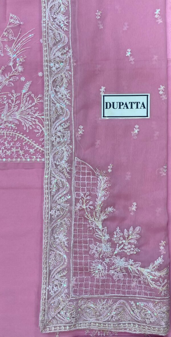 Gulaal Pink Semi Pure Chiffon Replica - Image 3