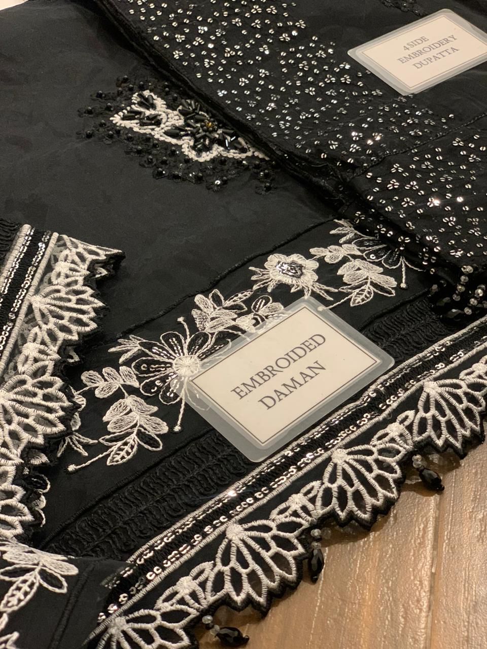 Farah Talib Black Organza Replica - Image 3