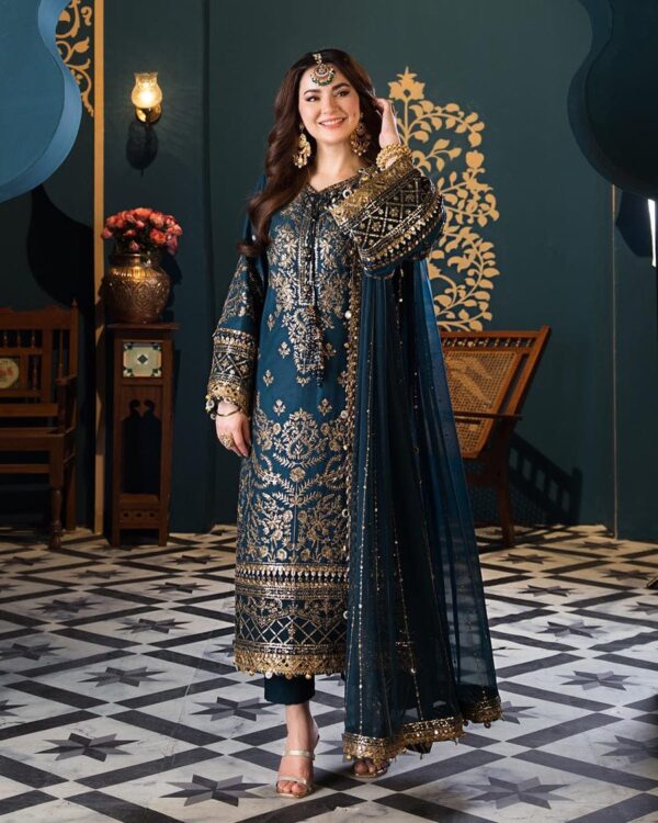 Asim jofa Blue Chiffon Replica