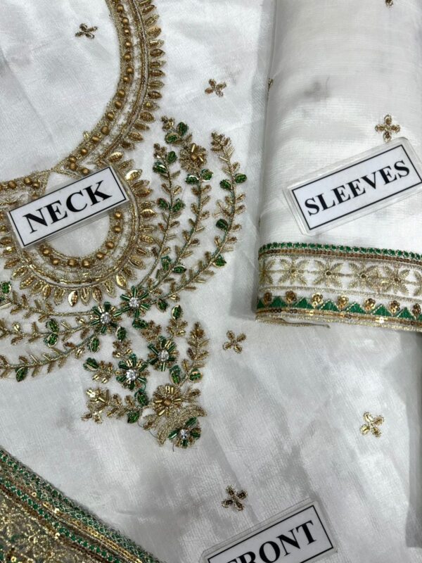 Designer White Silk Replica - Image 4