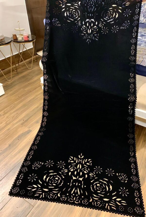 Designer Floral Cut work Velvet Shawl