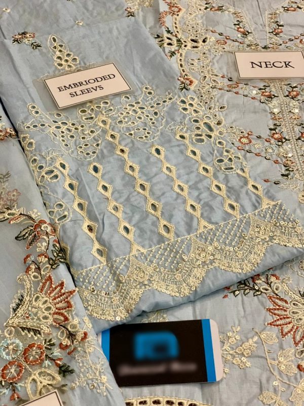 Qalamkar Sky Blue Lawn Replica - Image 4