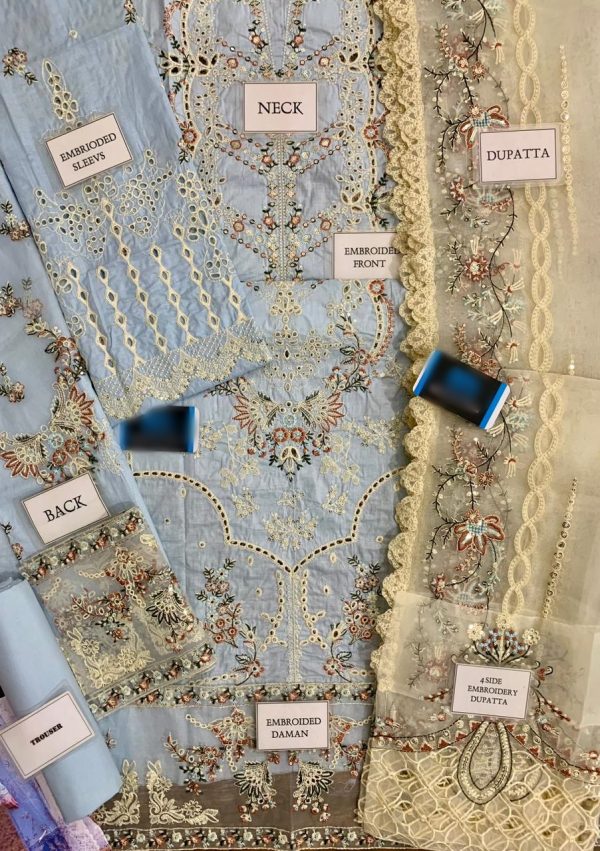 Qalamkar Sky Blue Lawn Replica - Image 2