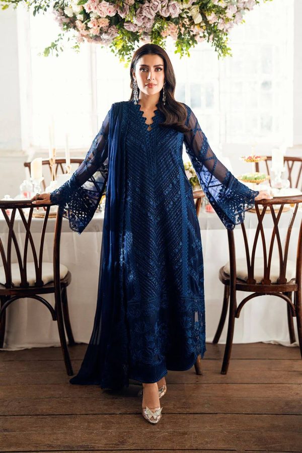 Azure Royal Blue Semi Pure Chiffon Replica