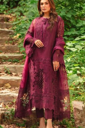Designer Maroon Organza Replica