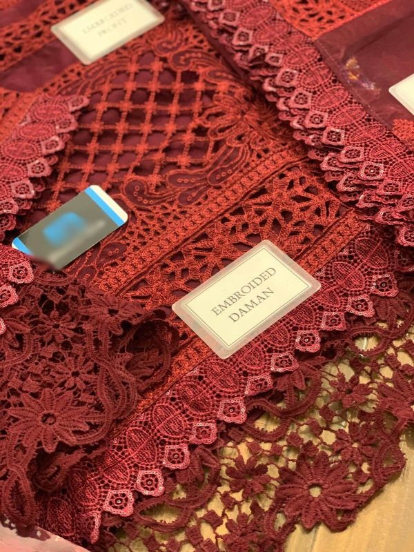 Designer Maroon Organza Replica - Image 3
