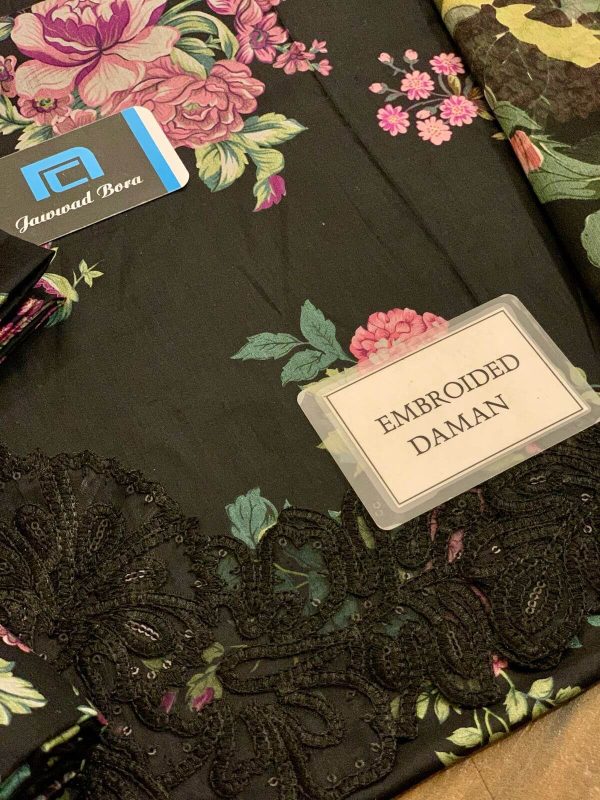 Iznik Black Floral Lawn Replica - Image 4