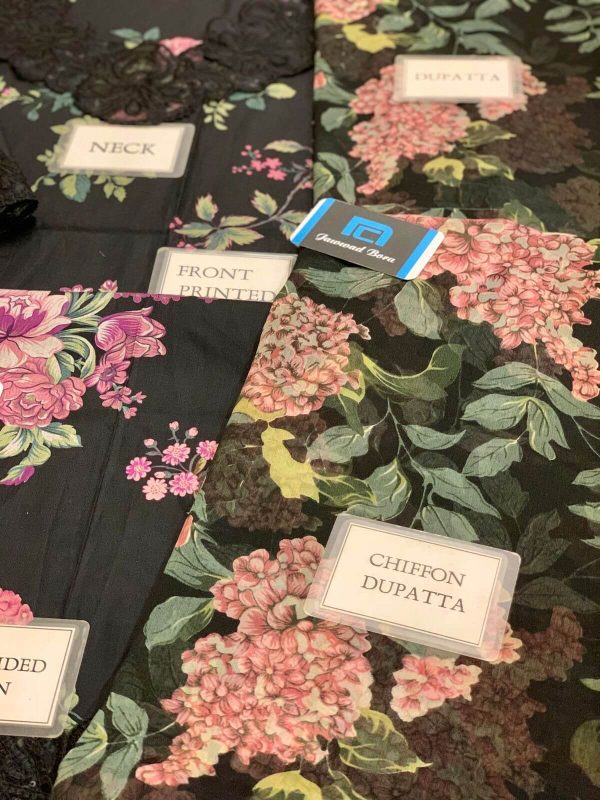 Iznik Black Floral Lawn Replica - Image 3