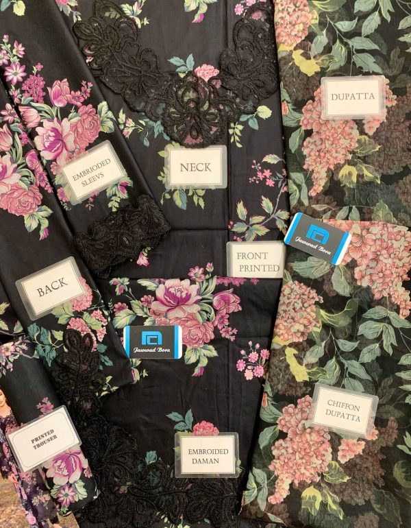 Iznik Black Floral Lawn Replica - Image 2
