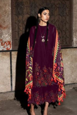 Jugnu Dark Purple Lawn Replica