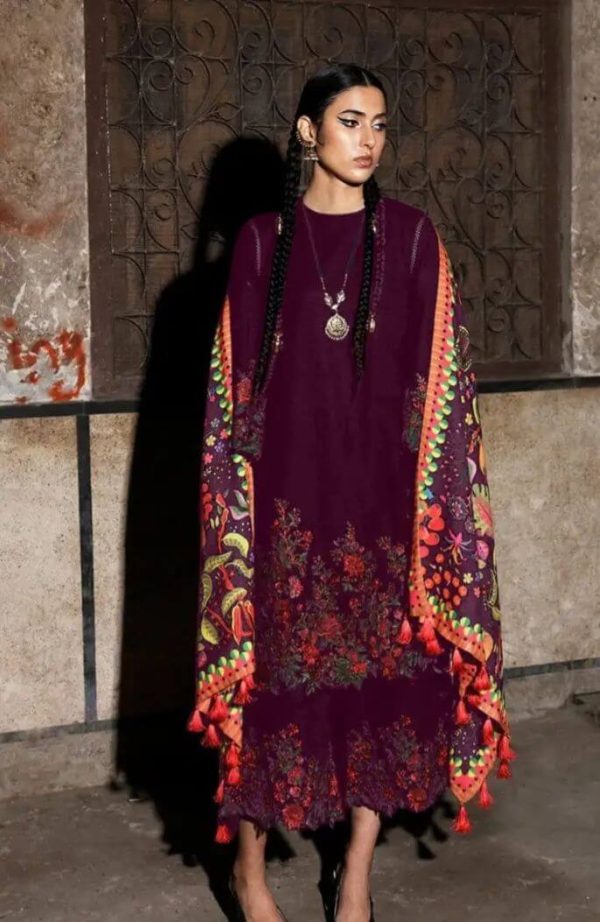 Jugnu Dark Purple Lawn Replica