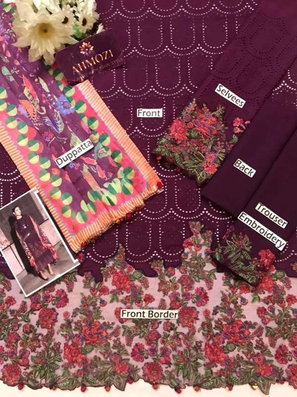 Jugnu Dark Purple Lawn Replica - Image 3