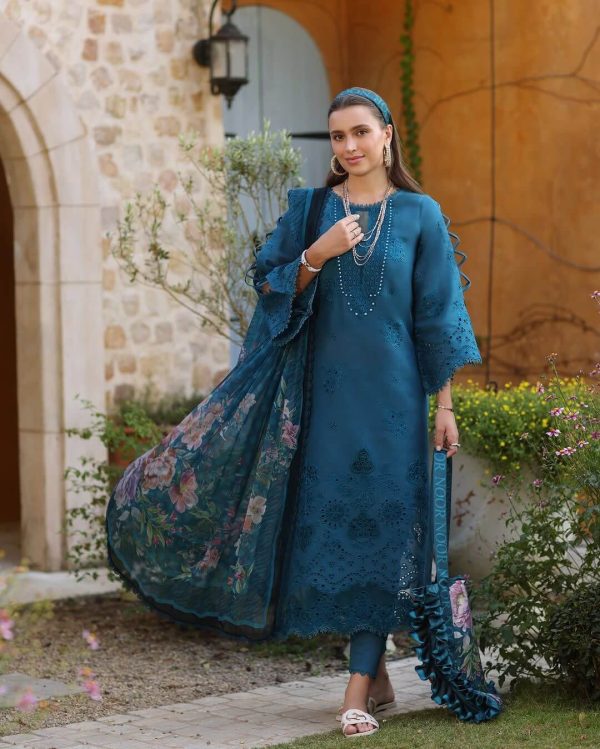 Noor by sadia Dark Blue Cotton Lawn Replica