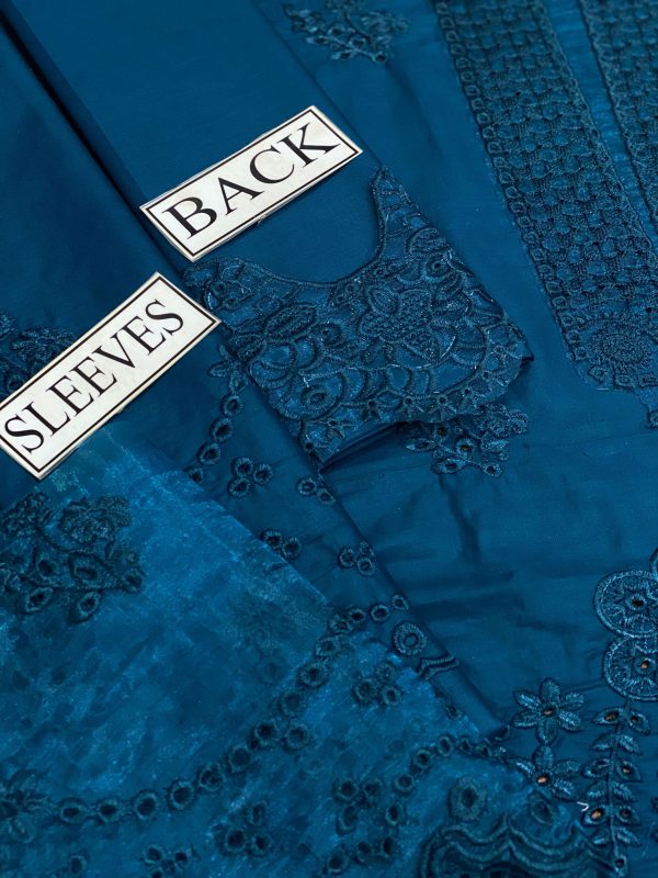 Noor by sadia Dark Blue Cotton Lawn Replica - Image 3