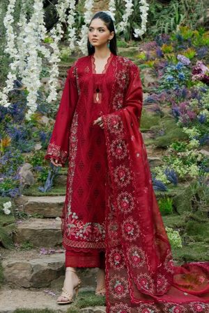 Designer Red Cotton Lawn Replica