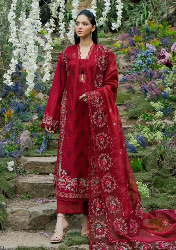 Designer Red Cotton Lawn Replica