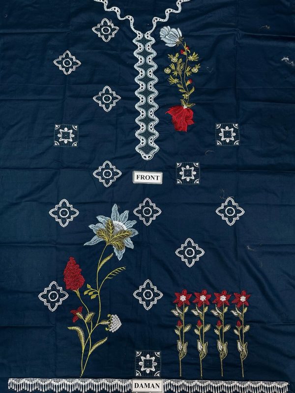 Designer Navy Blue Lawn Replica - Image 5
