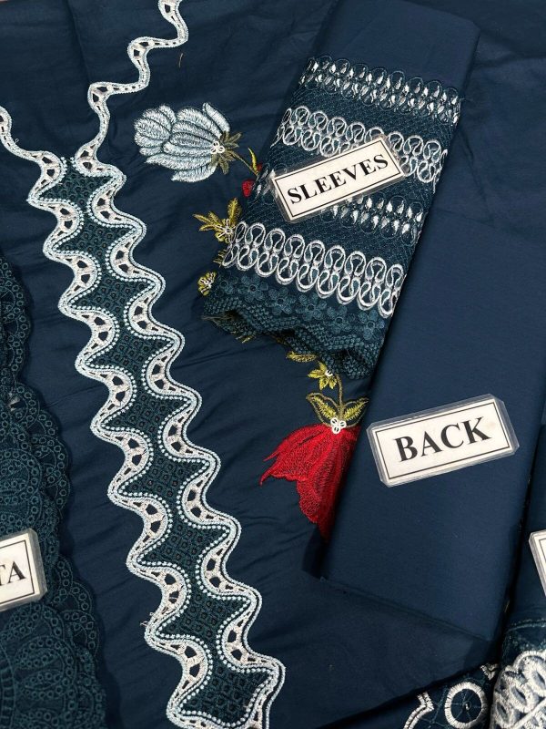 Designer Navy Blue Lawn Replica - Image 4