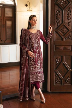 Gulaal Maroon Chiffon Replica