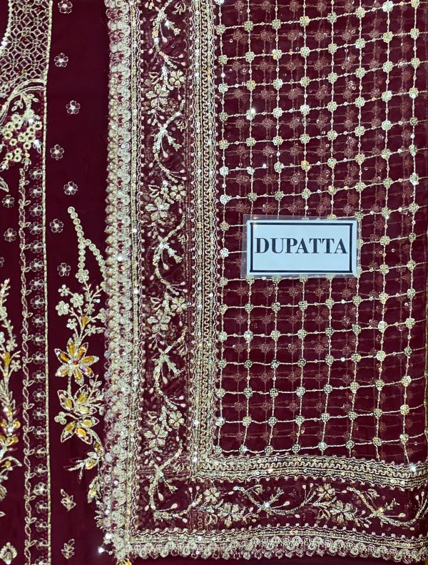 Gulaal Maroon Chiffon Replica - Image 7
