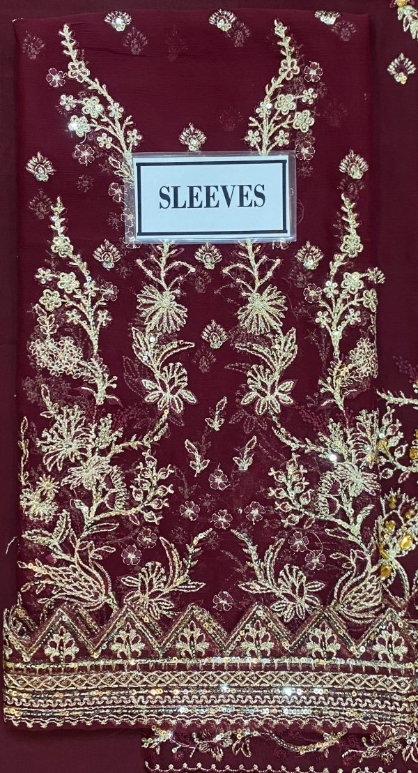 Gulaal Maroon Chiffon Replica - Image 5