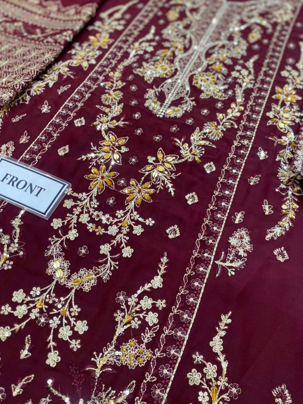 Gulaal Maroon Chiffon Replica - Image 4