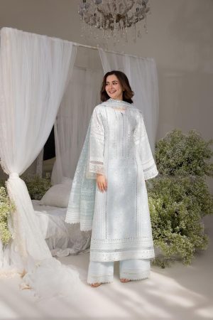 Sobia Nazir Ice Blue Cotton Replica