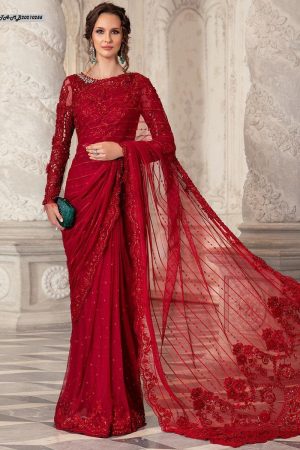 Maria b MC-051 Net Saree Replica