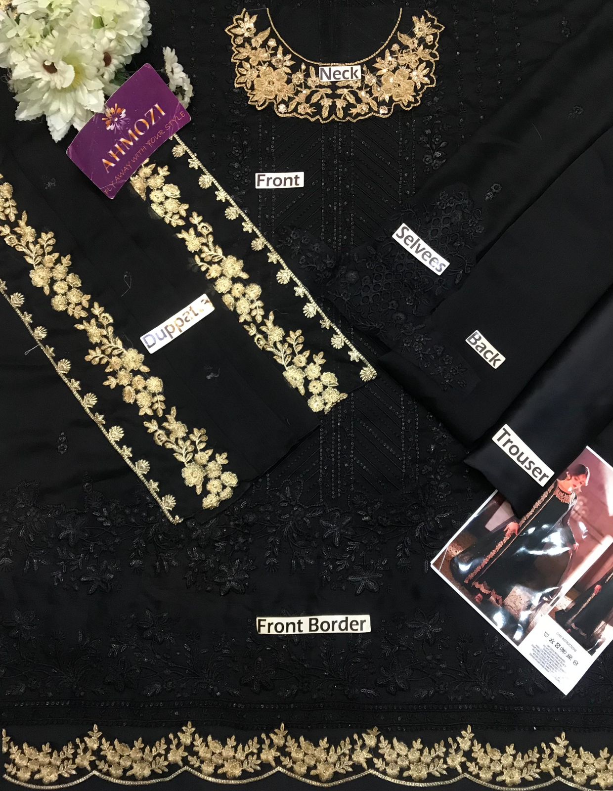 Azure Real Black Chiffon Replica - Image 2